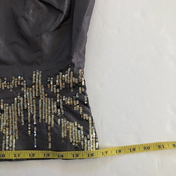 NWT Vintage Laura Ashley Gray Satin Sequined Sleeveless Top Size 4 - Picture 9 of 10